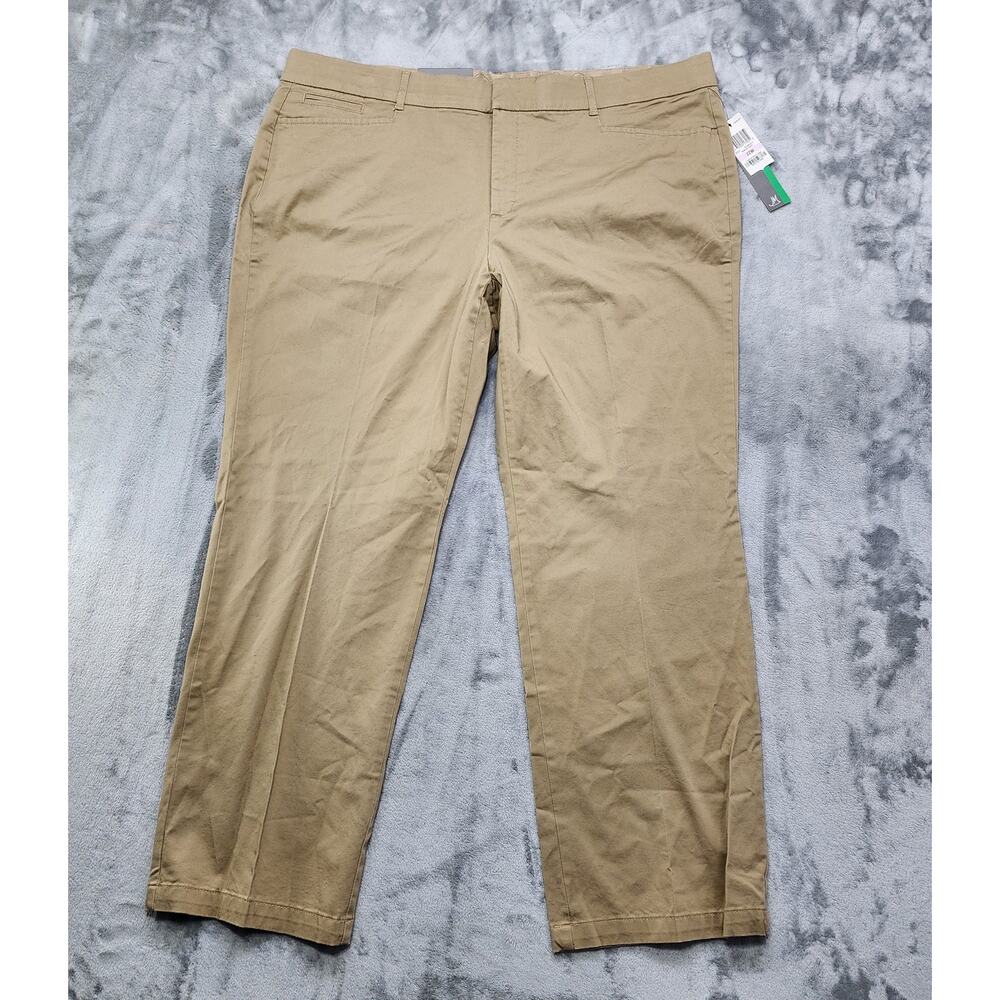 NEW JM Collection Dress Pants Womens 22W‎ Tan Brown Trouser No Gap Waistband